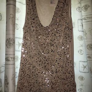 Apt 9 Tan sequin tank top, never worn